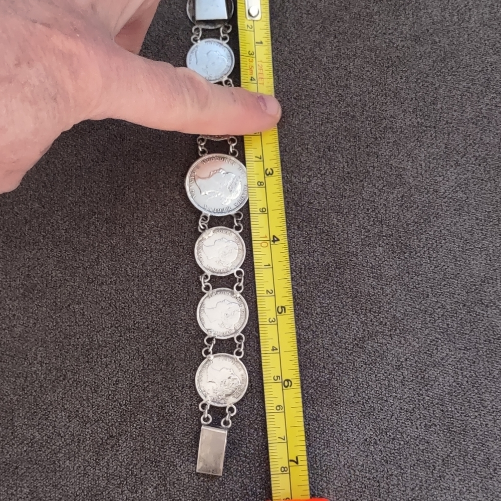 VINTAGE silver coin bracelet - Picture 11 of 11